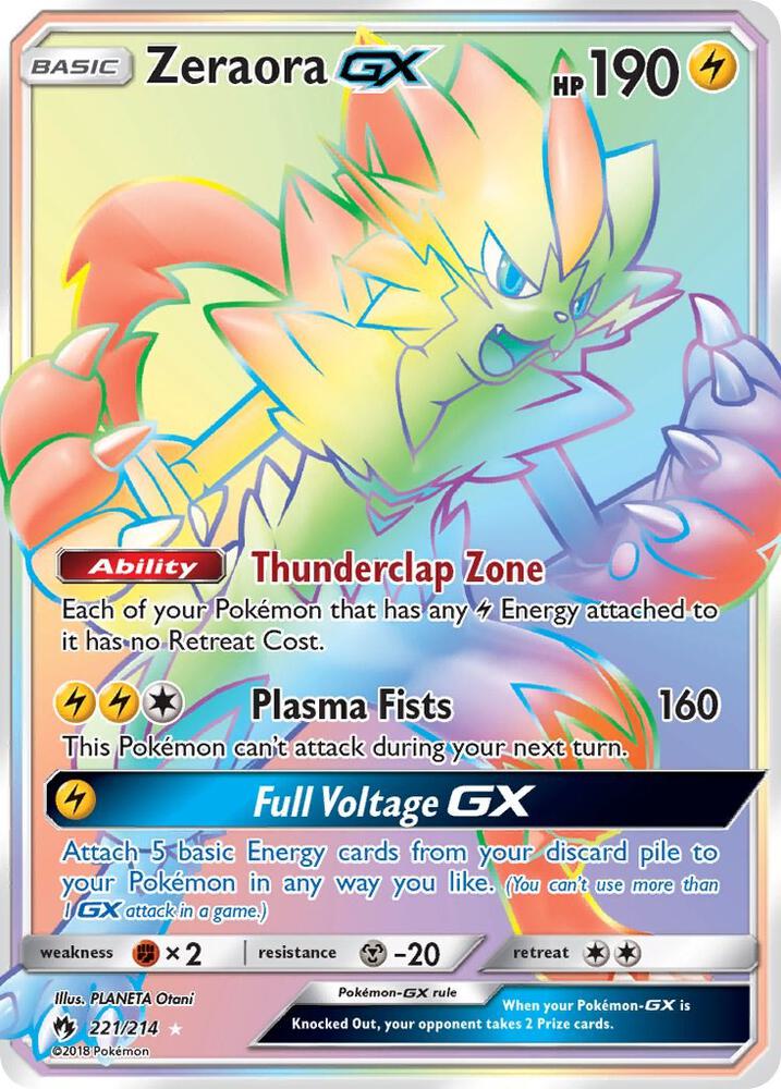 Zeraora GX - 221/214 - Secret Rare